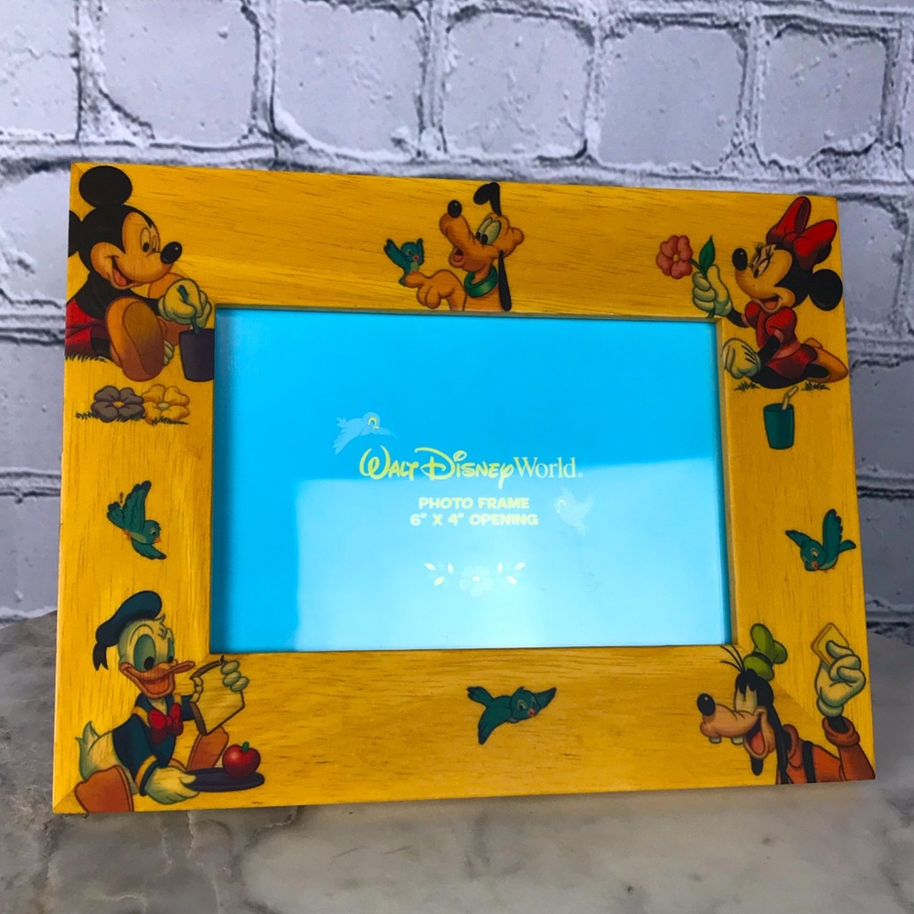 Walt Disney World Classic Mickey Mouse & Friends Wooden Landscape Picture Frame
